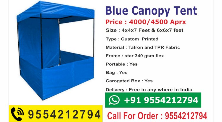 plain blue canopy tent