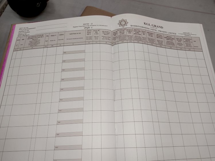 Hotel Guest Entry Register  